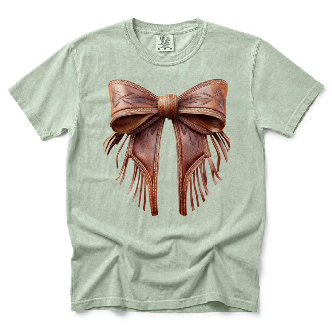 Leather Bow, Comfort Colors