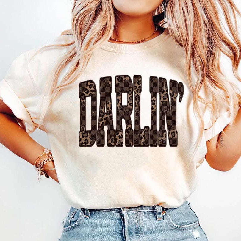 Darlin Leopard, Checkered, Comfort Colors