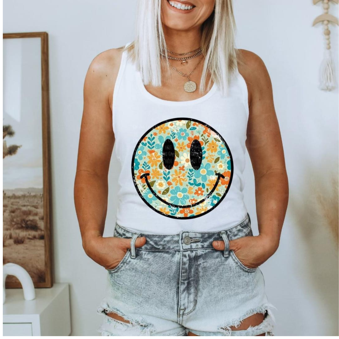 Retro Floral Smiley