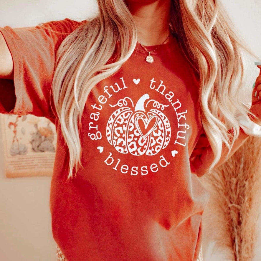 Grateful Thankful Blessed Pumpkin