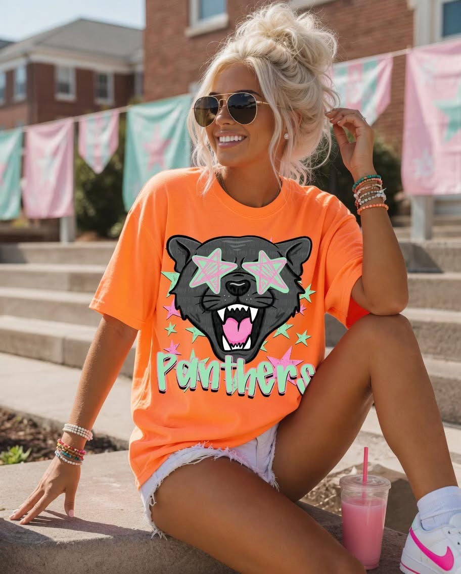 Panthers, Mascot, Preppy Game Day,Comfort Colors T-Shirt
