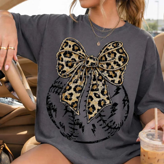 Leopard Bow Baseball